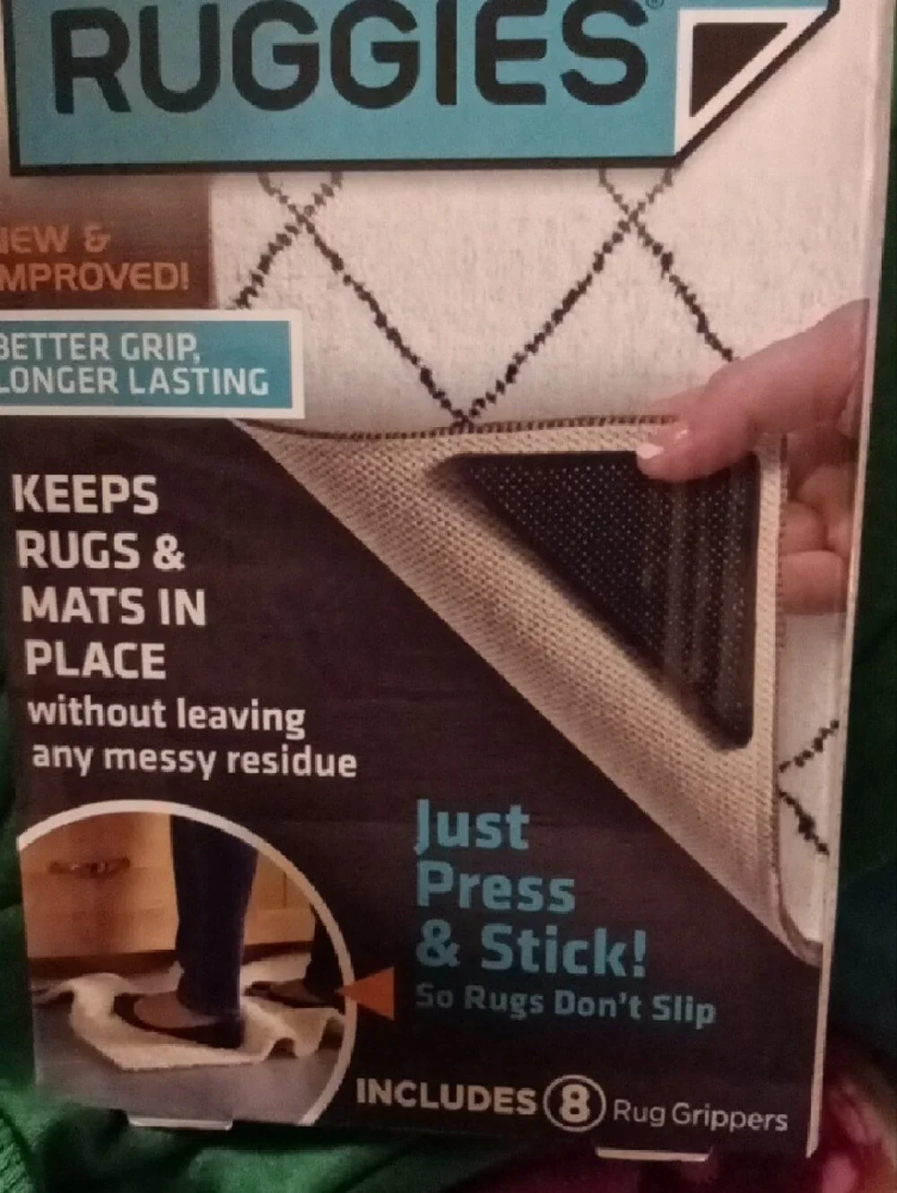 White Rug Grippers - Pack of 8